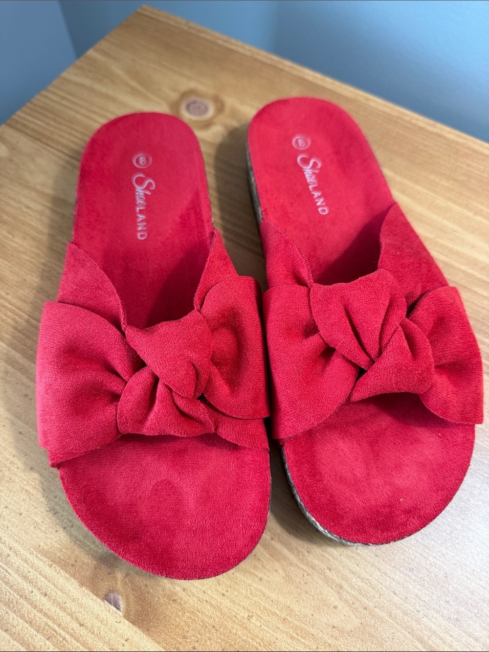Shoeland Red Bow Slide Sandals - Women's